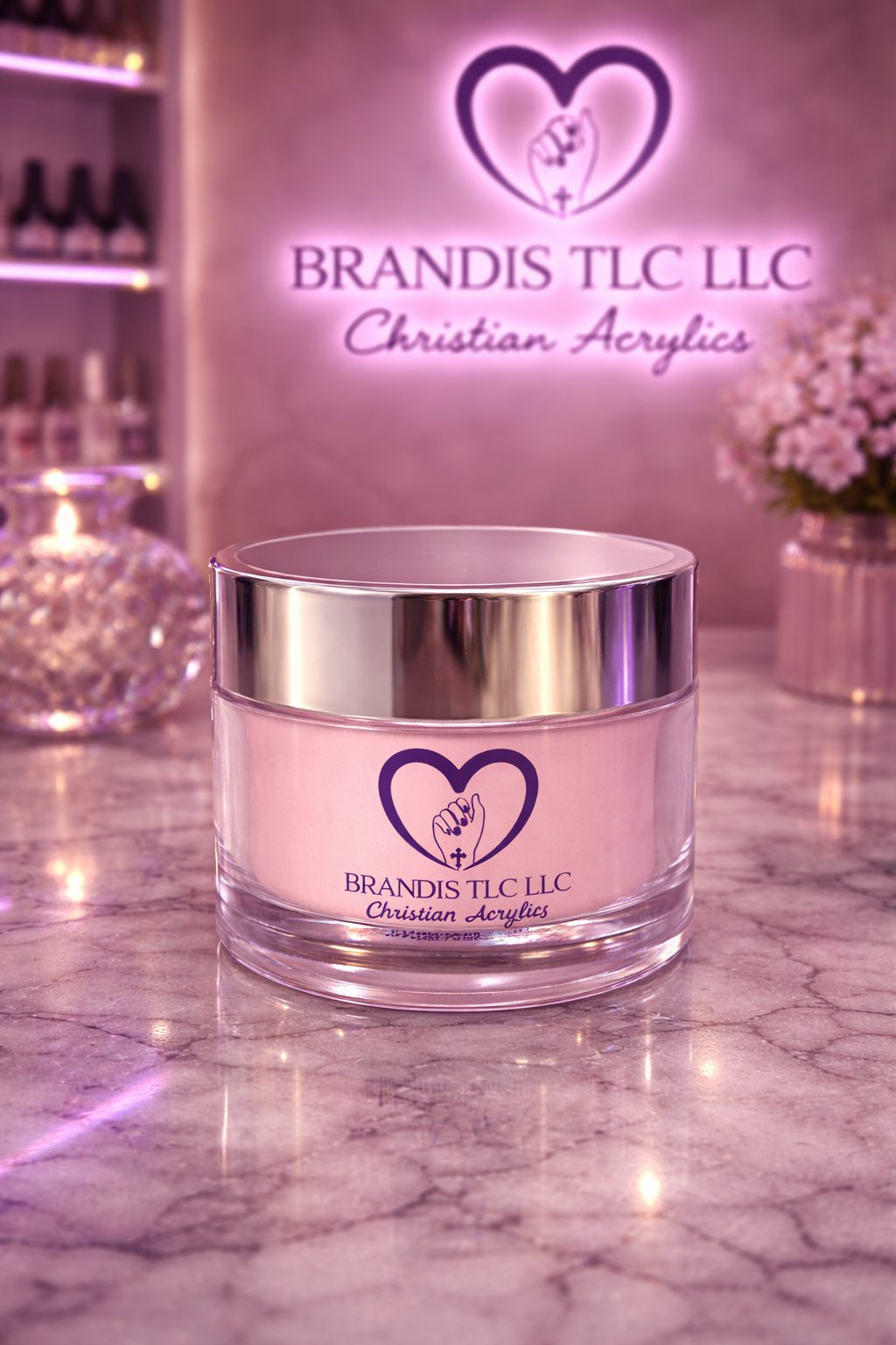 Blessed Pink Christian Acrylic Powder
