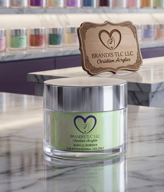 Creation  (green glitter) Christian  Acrylic Powder